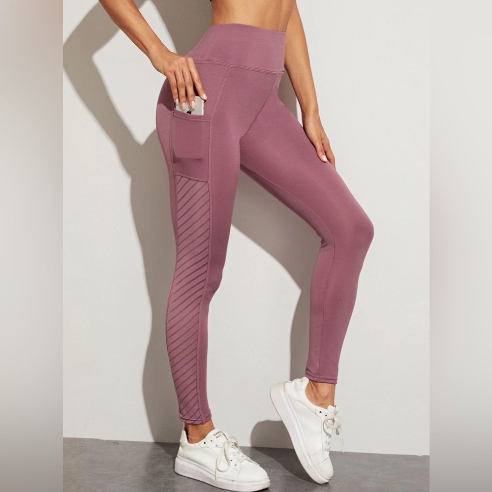 5 for $25 💕 Yoga Tights High Stretch Wide Waistband Sports Leggings With Pocket
